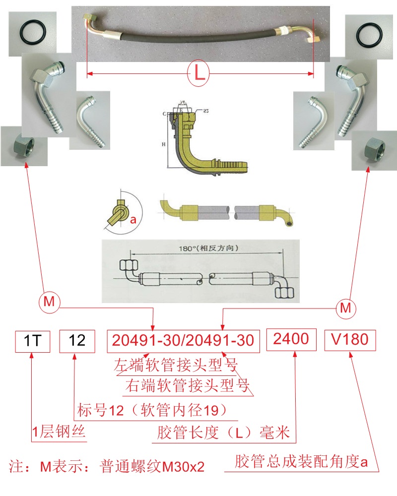 Hose assembly 1-19-H33-2400V180