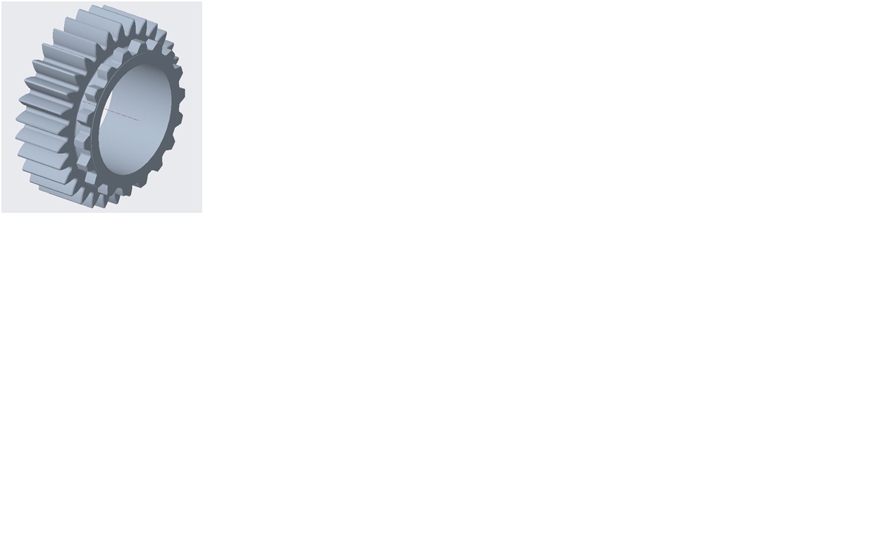 Two-axis overspeed gear; 30 teeth