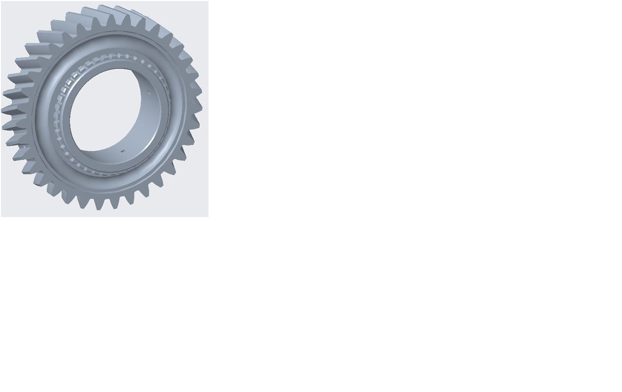 Second-axis and third-speed gears