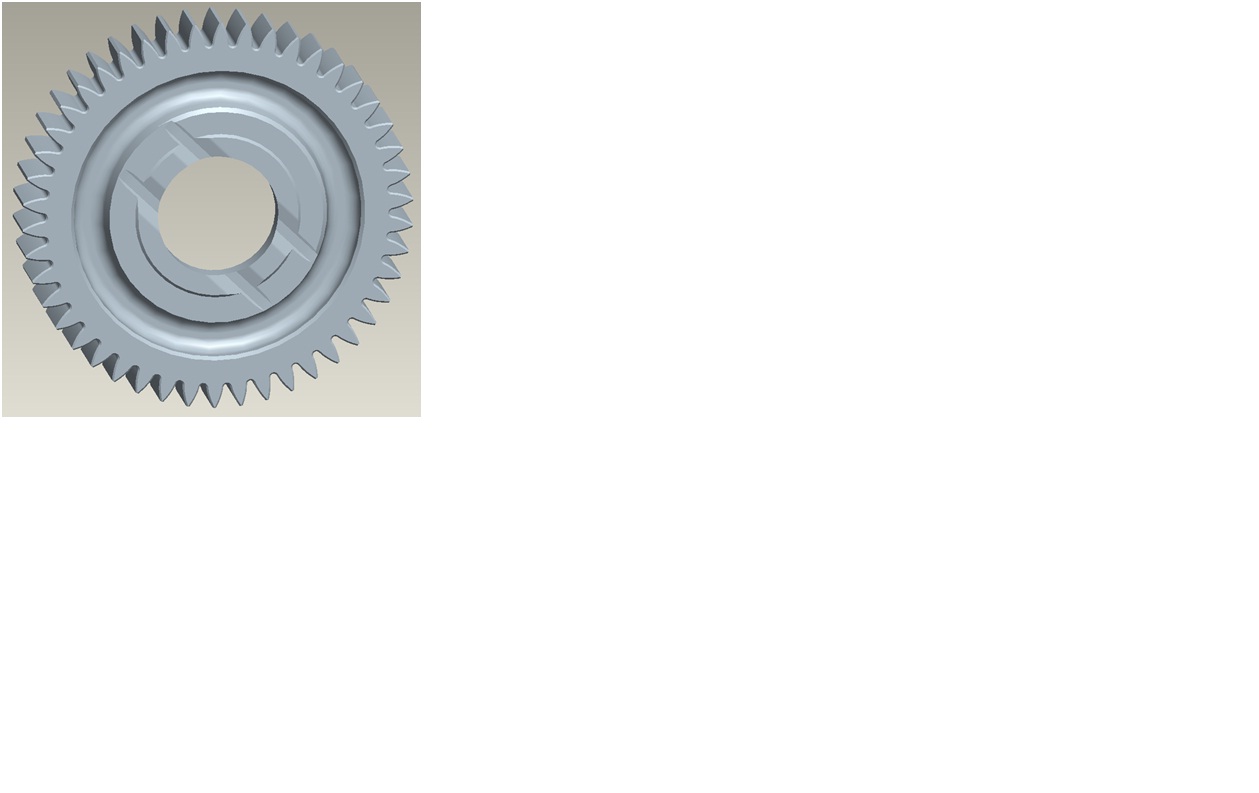 Second-axis and third-speed gears