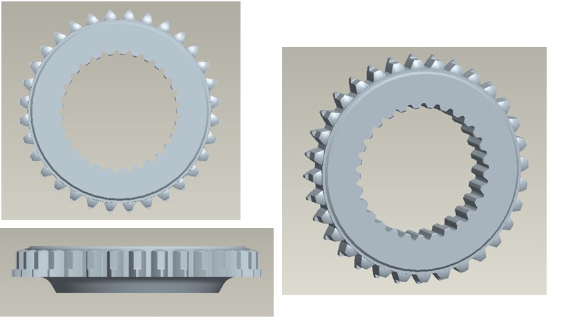 Two-axis reverse gear