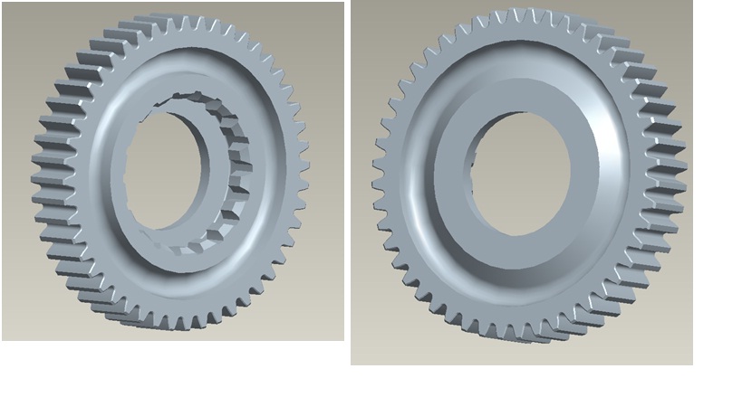 Двухосные зубья второй шестерни