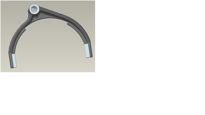 One and two gear shift fork