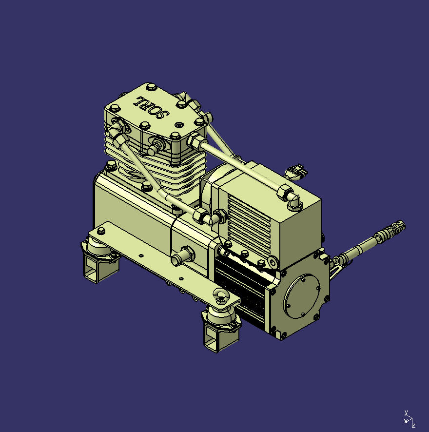 Electric air compressor, oil-free, 400L/min