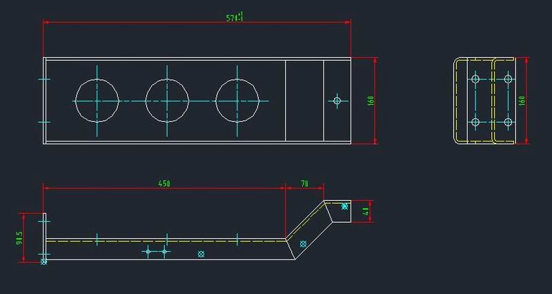 Lower beam assembly, cross section (160/160/40), L=565