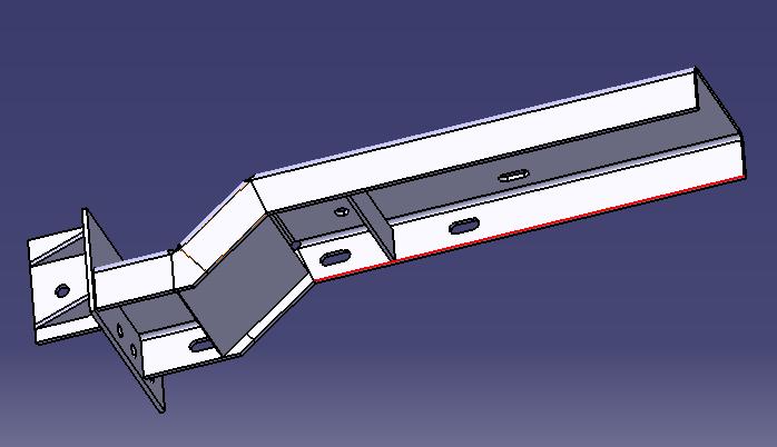 Lower beam assembly, cross section (140/140/50), L=610