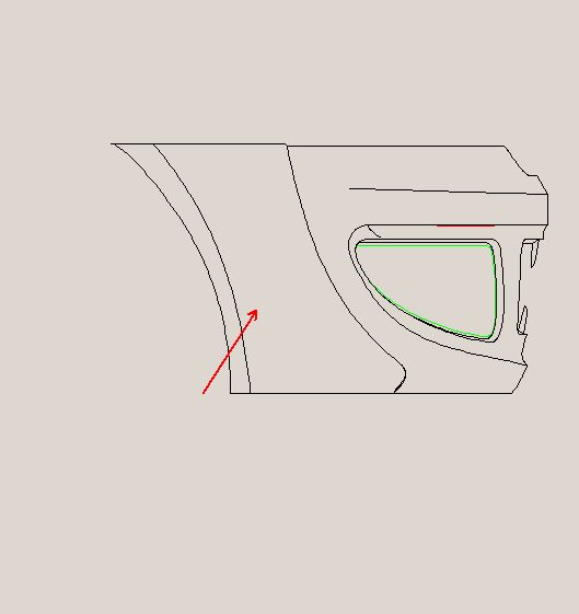 Уплотнитель правого переднего бампера