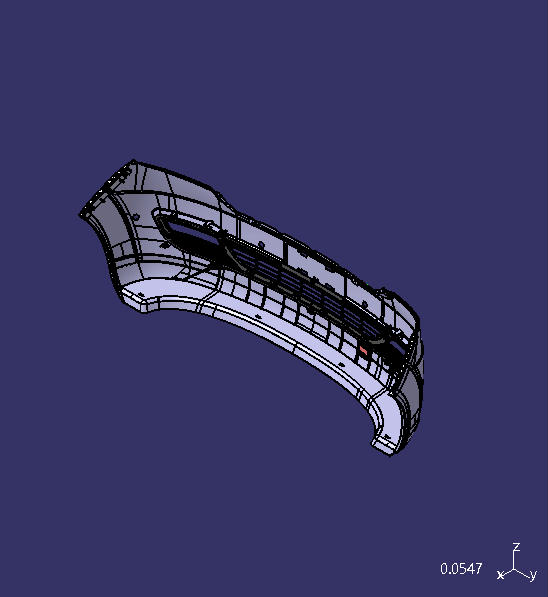 Front bumper assembly, ZK6601D5Y, yellow and silver ribbon radar