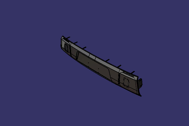 Задний бампер в сборе, C 274 , внутренние и внешние пластины/без радиолокационных отверстий