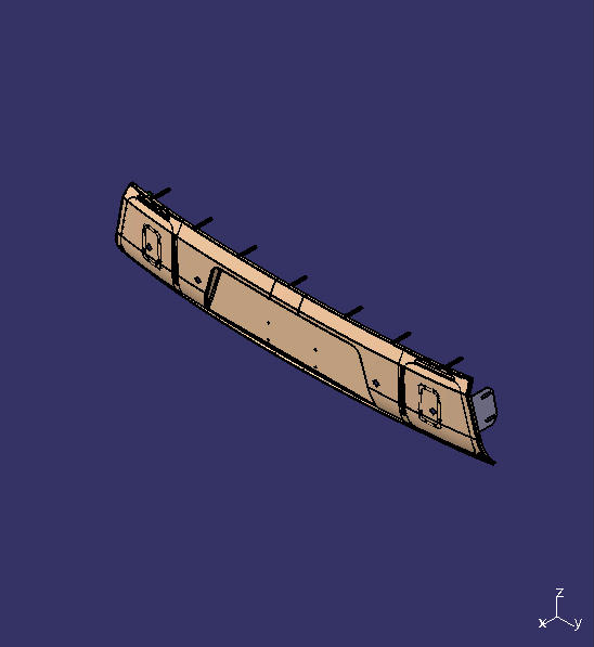 Rear bumper assembly, C274, inner and outer plates/new radar holes