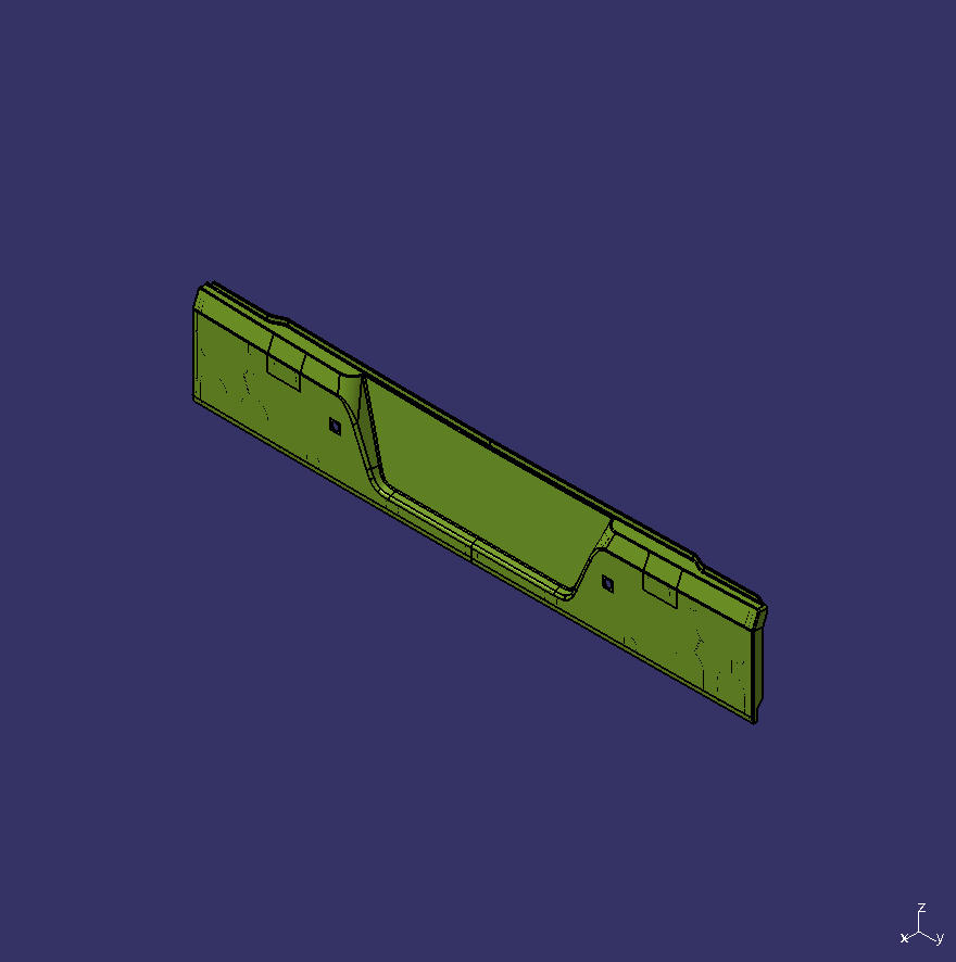 Rear bumper assembly, lightweight fiberglass, SMC