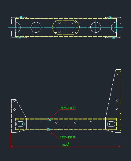 First beam assembly; without paint