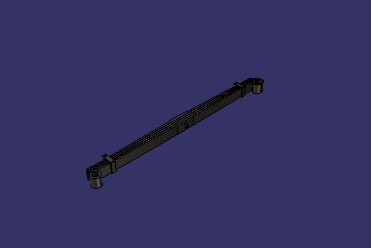 Steel leaf spring, front suspension, 4,75,1500, composite bushing