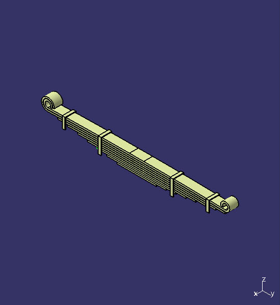 Steel leaf spring, front suspension, 9,90,1800, composite bushing