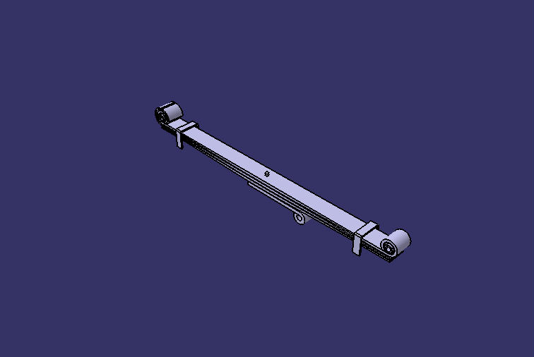 Steel leaf spring, front suspension, 3,75,1200, composite bushing
