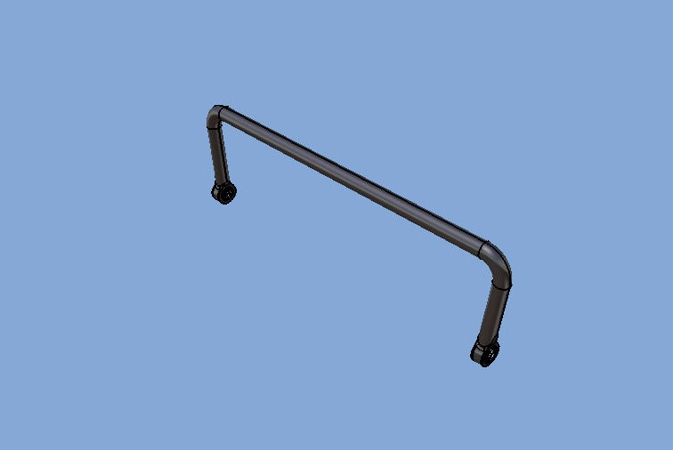 Cross-steady rod assembly, D=45, L=1050, B=300