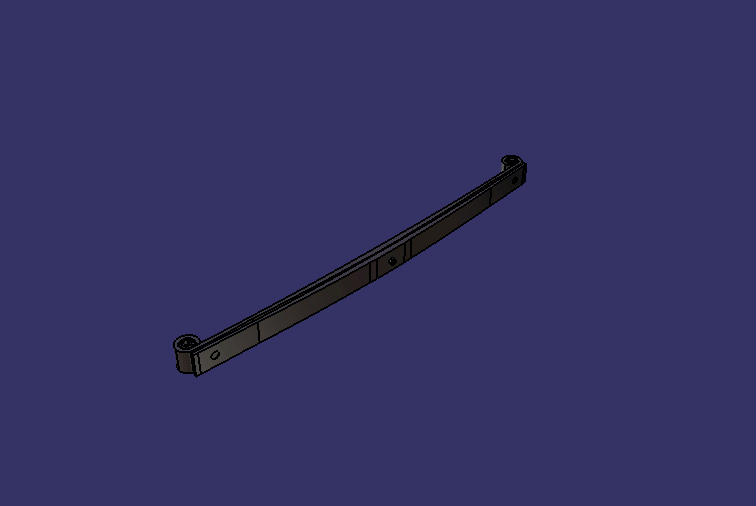 Steel leaf spring, rear suspension, 2,75,1400, composite bushing