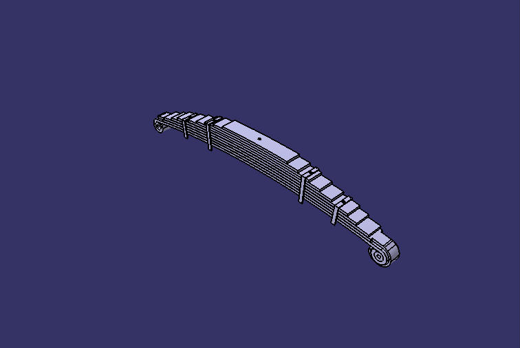 Steel leaf spring, rear suspension, 11,100,1800, composite bushing