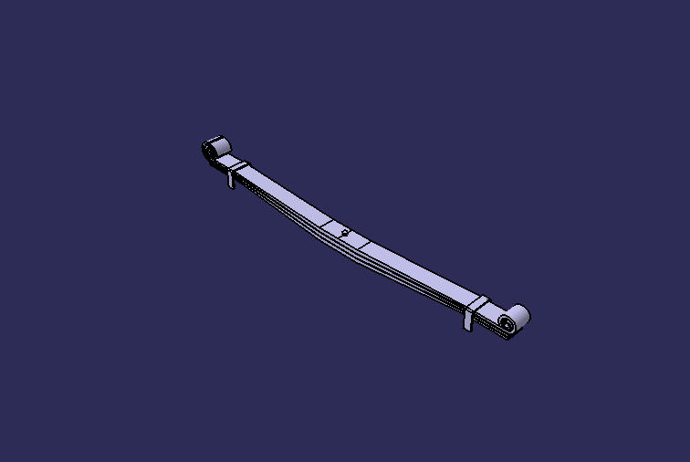 Steel leaf spring, rear suspension, 3,75,1500, composite bushing