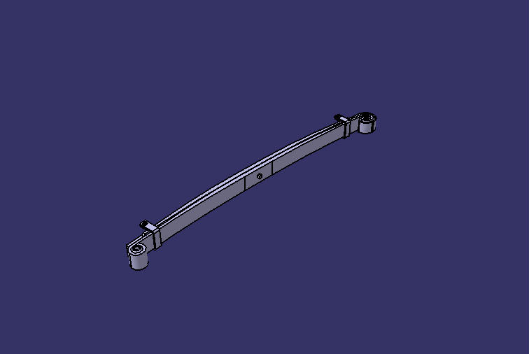 Steel leaf spring, rear suspension, 2,75,1400, composite bushing