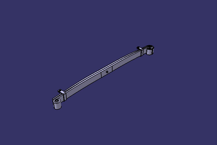 Steel leaf spring, rear suspension, 2,75,1400, composite bushing