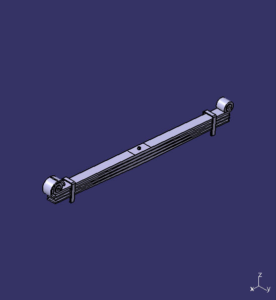 Steel leaf spring, 1600, 75, 4, composite bushing