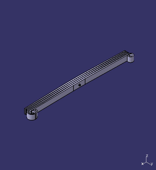 Steel leaf spring, rear suspension, 4,75,1500, composite bushing