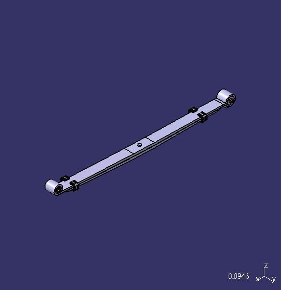 Steel leaf spring, rear suspension, 2,75,1400, metal