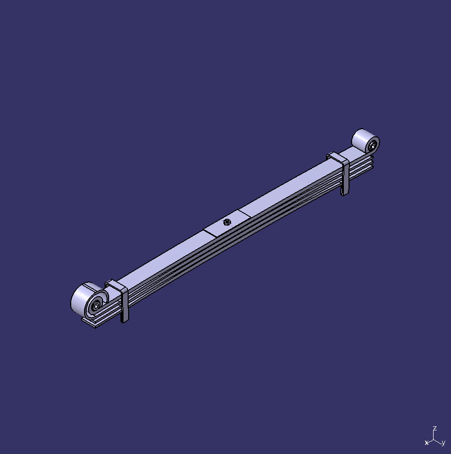 Стальная листовая рессора, 1500 , 75 , 4, композитная втулка