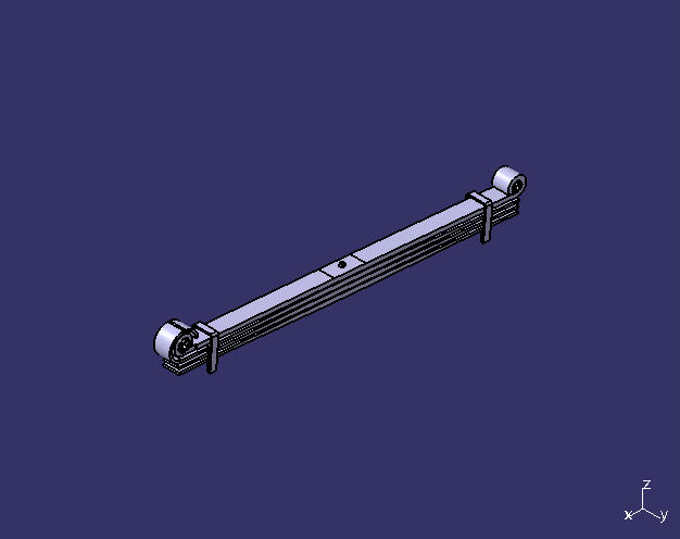 Стальная листовая рессора, 1600 , 75 , 4, композитная втулка