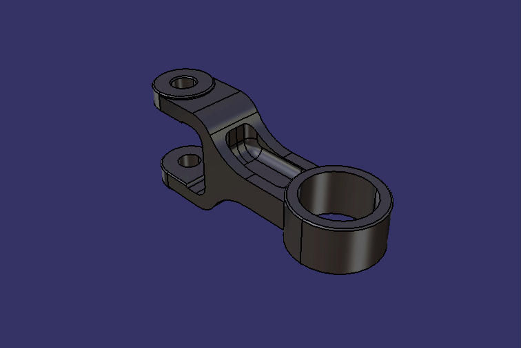 Horizontal stabilization rod hanging rod, left, L=130, bushing