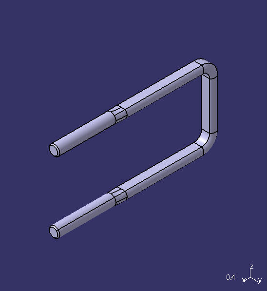 U-shaped bolt, M20*1.5, 136, 300 flat top