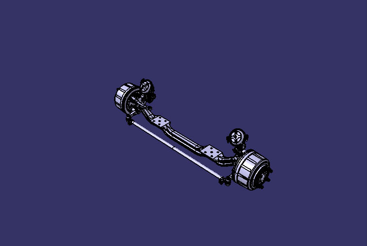 Front axle assembly, 3t, ABS, kinetic drum, left rudder