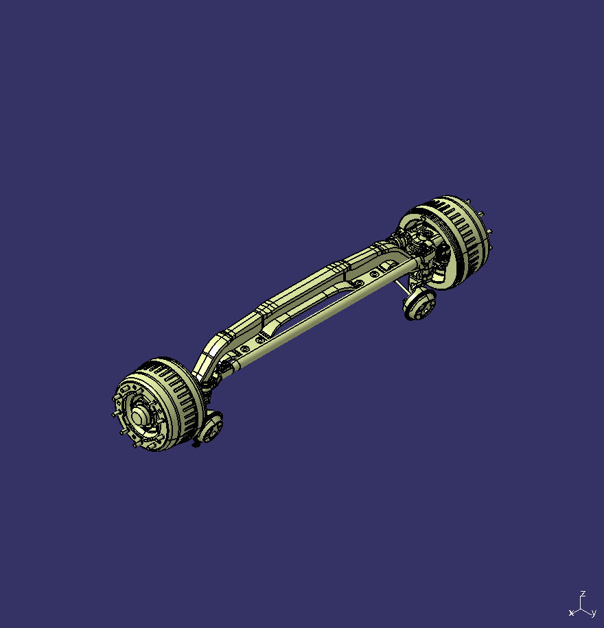 Front axle assembly, 8t, ABS, Longzhong, left rudder, lip