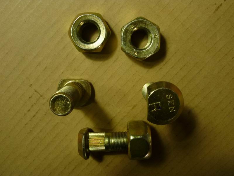 Wheel bolts and nut assembly-right; contains 2 pieces