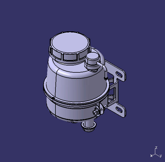 Steering oil tank, plastic, 1600ml, without sensor
