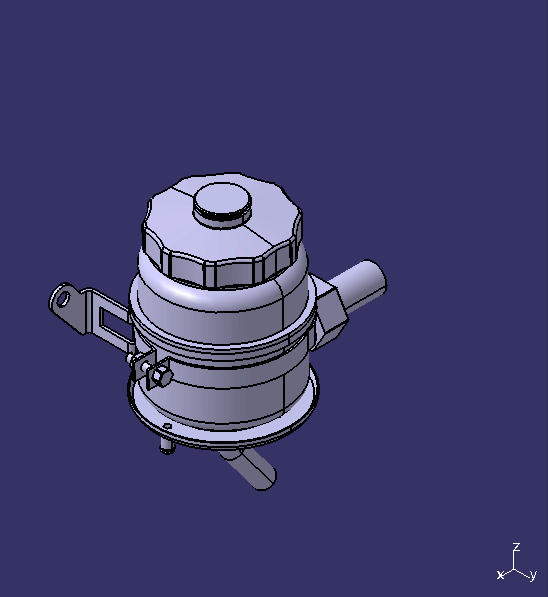 Steering oil tank, plastic, 475ml, without sensor