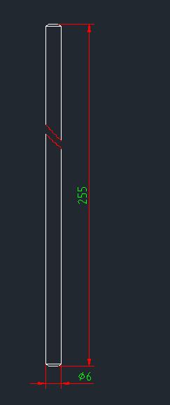 Height valve support rod, L=255