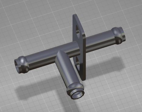 Hydraulic brake joint, tee, with mounting hole