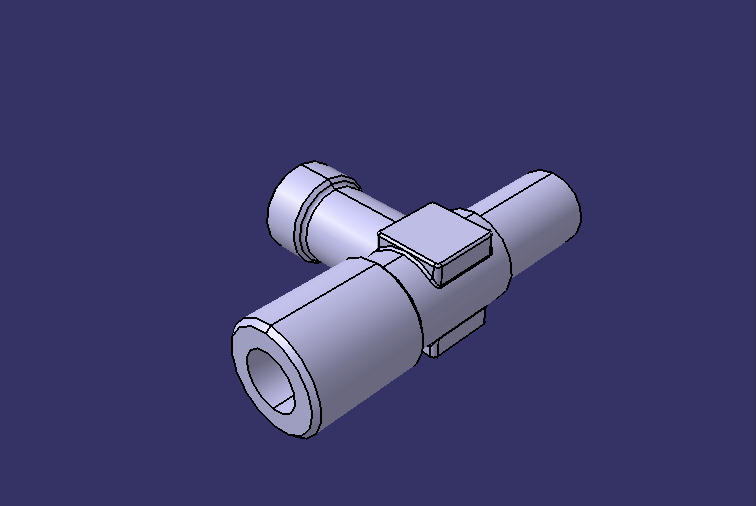 Tee connector, end M22*1.5, end M16*1.5, inner M12*1.5