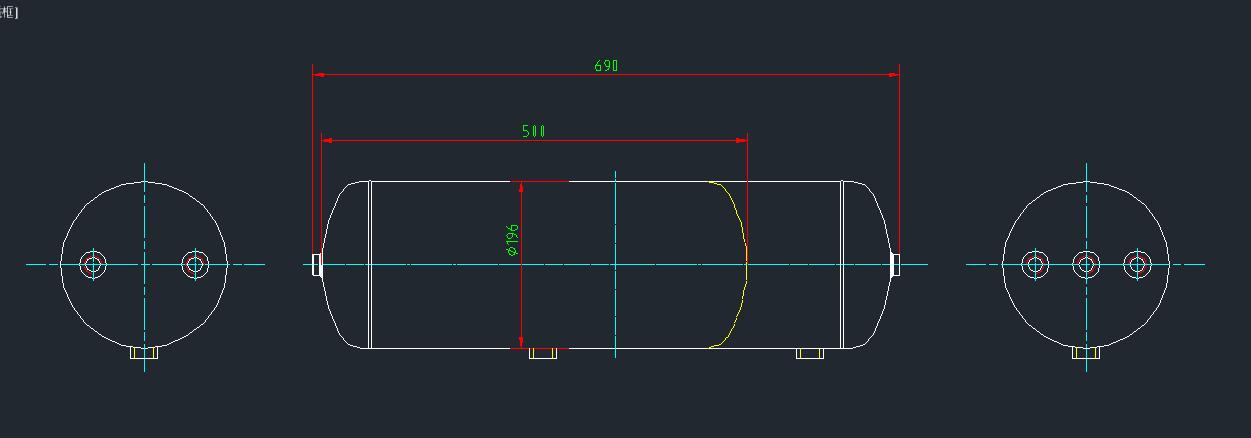 Цилиндр хранения воздуха, 15 + 5L , ж 196 , без кронштейна