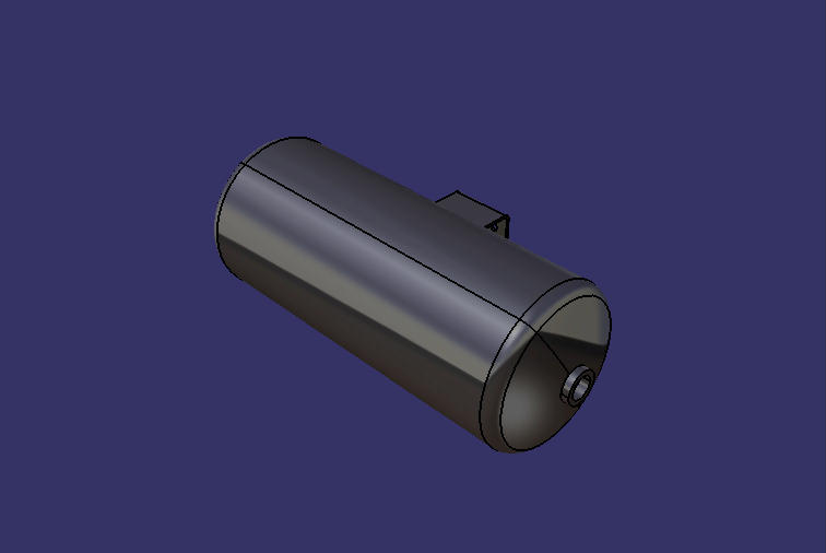 Air storage cylinder, 8L, φ152, with bracket, AlMg3