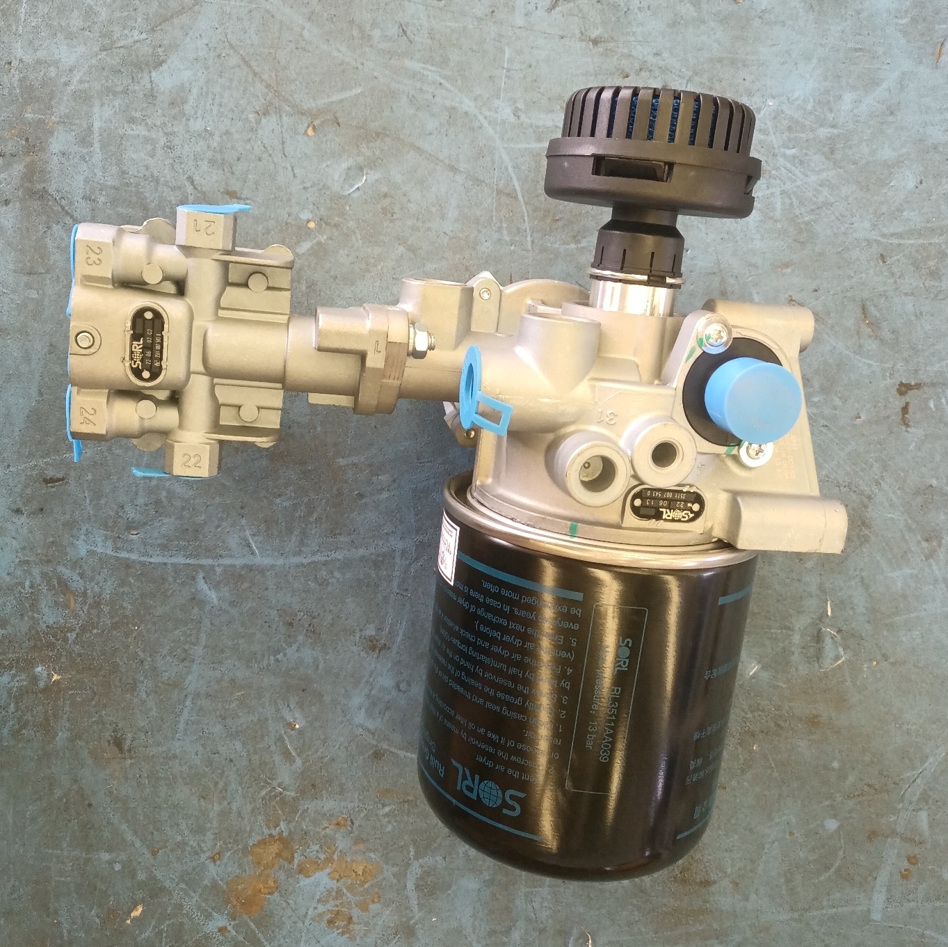 Air dryer, no 4 ports, with silencer, 10bar