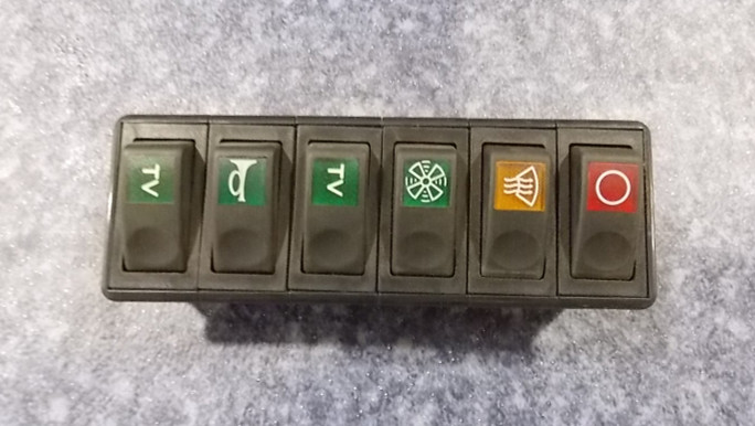 D Six-coupled rocker switch assembly one