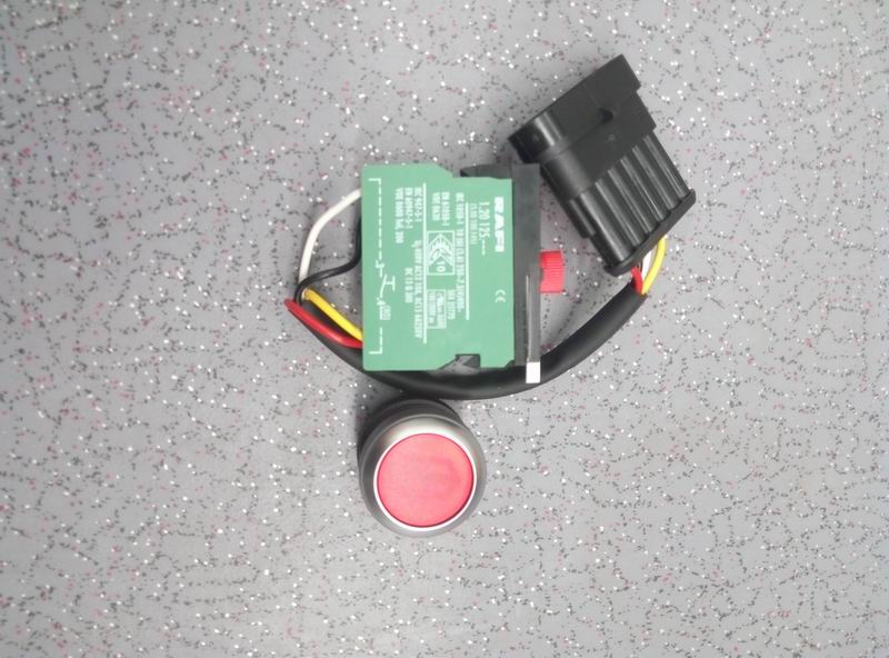 Button switch, center door round red passenger door switch