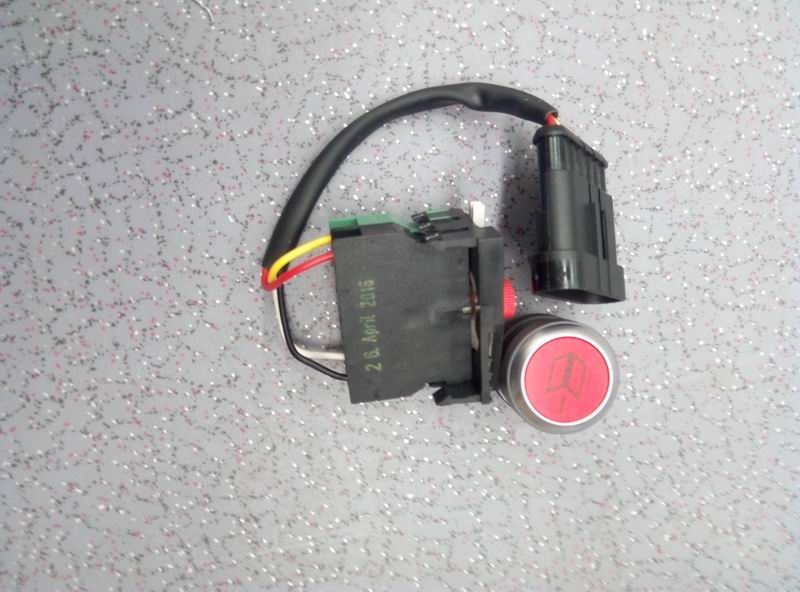 Button switch, front door round red passenger door switch