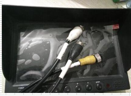 Display screen (with protective frame); double female head