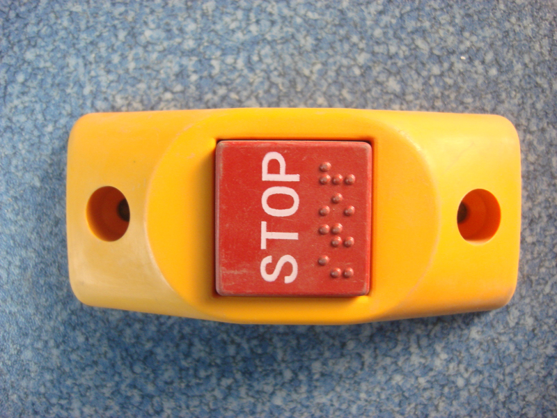 Get off bell button Yellow flat shell Red button