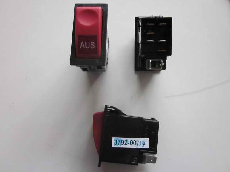 Кулисный переключатель ВЫКЛ, JK 982-191A , красный, красный