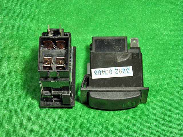 Passenger door rear door rocker switch, JK982-057A, green-1